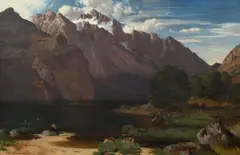 Albert Zimmermann, Evening beneath the Glacier, 1860s–1870s, oil on canvas