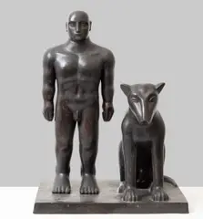 Jaroslav Róna, Man with a Dog, 2019, bronze