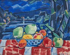 Václav Špála, Still Life with the Otava Landscape, 1934, oil on canvas