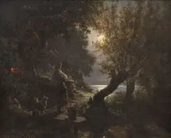 Carl Schlesinger, At Full Moon, 1868, oil on canvas