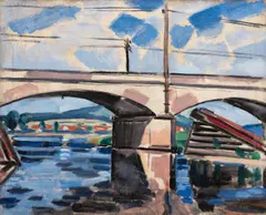 Václav Špála, Bridge in Poříčí nad Sázavou, 1922, oil on canvas