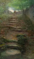 Jan Honsa, Old Stairs in Sloupnice, 1899, oil on canvas