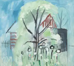 Jiří Rada, Log Cabin, 1983, oil on canvas