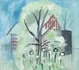 Jiří Rada, Log Cabin, 1983, oil on canvas