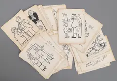 Josef Lada, Anecdotes for the daily newspaper České slovo (81 drawings), 1920s and 1930s, mixed media (ink, white paint, pencil) on paper