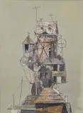 Václav Tikal, Mill at Stará, 1948, tempera on hardborad