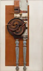 Libor Fára, Playing Table, 1967, assemblage of wooden elements on a wooden panel