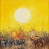 Ota Janeček, Little Bird in the Grass, 1981, oil on canvas