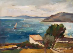Vincenc Beneš, In the Bay, 1919, oil on canvas