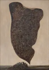 František Muzika, Tumulus II, 1960, mixed media (tempera, oil) on cardboard