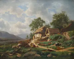 Bedřich Havránek, Fisherman’s Cottage on the Sázava River, 1863, oil on canvas