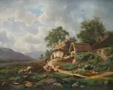 Bedřich Havránek, Fisherman’s Cottage on the Sázava River, 1863, oil on canvas