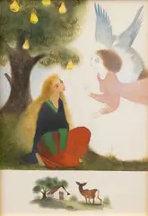 Jiří Trnka, Children of the Lord God, before 1942, mixed media (watercolor, tempera, ink) on paper