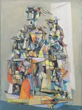 Hella Guth, Joyful Ride, 1949-1950, oil on canvas