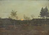 František Kaván, Moon on the Horizon, 1888, oil on cardboard