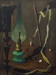 Zdeněk Tůma, Still Life with an Oil Lamp, 1942, oil on cardboard