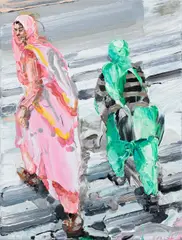 Michael Rittstein, On the Stairs / Upwards, 2018, acrylic on canvas