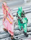Michael Rittstein, On the Stairs / Upwards, 2018, acrylic on canvas
