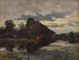 Antonín Chittussi, Landscape with Trees and a Marsh, circa 1885, oil on wood panel