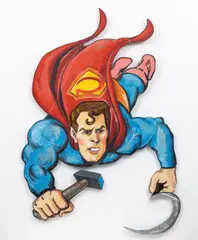 Milan Kunc, Superman, 1978, mixed media (oil, varnish) on cardboard