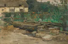 Václav Brožík, At the Well, first half of the 1890s, oil on cardboard
