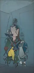 Václav Tikal, Construction, 1945, oil on wood panel