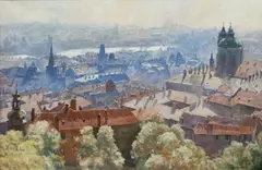 Jaroslav Šetelík, View of Lesser Town, 1920s–1930s, oil on canvas