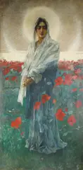Viktor Oliva, In the Poppy Field, before 1900, oil on canvas