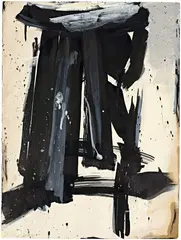 Franz Kline, Study for Shaft, 1955, Indian ink, gouache and oil on paper