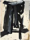 Franz Kline, Study for Shaft, 1955, Indian ink, gouache and oil on paper