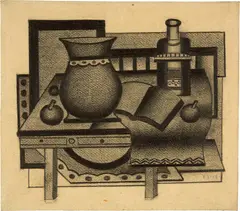 Fernand Léger, Nature morte à la table, 1922, Drawing with 'crayon conté' on strong wove paper