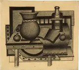 Fernand Léger, Nature morte à la table, 1922, Drawing with 'crayon conté' on strong wove paper