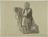 Käthe Kollwitz, Die Eltern – Aufstellungsskizze für Roggevelde
