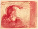 Edvard Munch, Das kranke Mädchen, 1896, Colour lithograph in shades of red and beige on wove paper