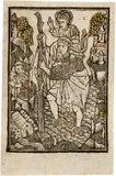 Metallschnitt, Der heilige Christophorus, das Kind über einen Fluss tragend, Circa 1465