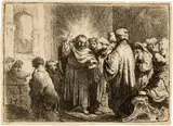Der Zinsgroschen - The Tribute Money by Rembrandt Harmensz van Rijn, Circa 1634, Etching, slightly reworked with drypoint, on laid paper, sold Sep 2025