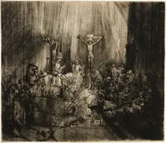 Rembrandt Harmensz van Rijn, Die drei Kreuze - Christ Crucified Between the Two Thieves: "The Three Crosses", 1653-1655, Drypoint on laid paper without watermark