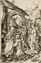 Martin Schongauer, Die Anbetung der Könige - The Adoration of the Magi, 1470 until circa 1473, engraving on laid paper