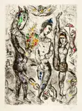 Marc Chagall, Le Pierrot, 1968, Colour etching on wove paper with the artist's watermark