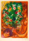 Marc Chagall, Femme au bouquet, 1967, Colour lithograph on Arches wove paper with watermark