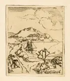 Edgar Degas, La Rade - Paysage de Grèce, 1856, Etching on wove paper