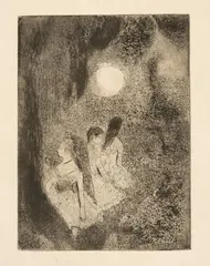 Edgar Degas, Danseuses dans la coulisse, 1879-1900, Etching, drypoint and aquatint