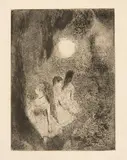 Edgar Degas, Danseuses dans la coulisse, 1879-1900, Etching, drypoint and aquatint