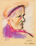 Otto Dix, Meine Mutter, 1949, Pastel on wove paper, laid down on support
