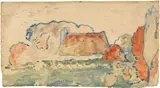 Paul Gauguin, Paysage breton, Circa 1894, Watercolour over monotype in colours