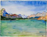 Giovanni Giacometti, Der Malojasee, Circa 1920, Watercolour on cream-coloured, heavy watercolour paper