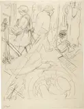 George Grosz, Strassenszene in Berlin, Circa 1926, Pencil on wove paper