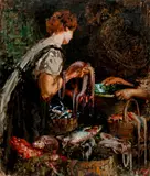 Vincenzo Irolli, Al mercato del pesce, Circa 1922, Oil on canvas