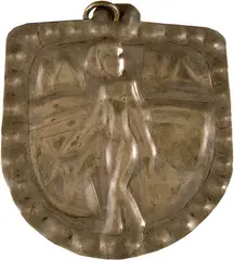 Anhänger: "Badende auf Fehmarn" by Ernst Ludwig Kirchner, 1912, Silver sheet, chased, embossed, punched from the back, sold Sep 2025
