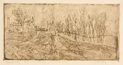 Paul Klee, Vorstadtvillen, 1910. Work number 1910.112, Etching (reservage) on zinc on heavy wove paper